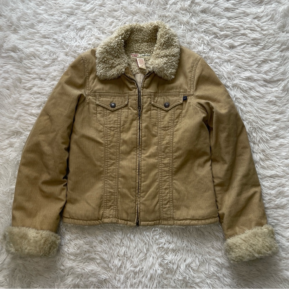 Vintage‎ Abercrombie & Fitch Corduroy Faux Shearling Lined Trucker Jacket
